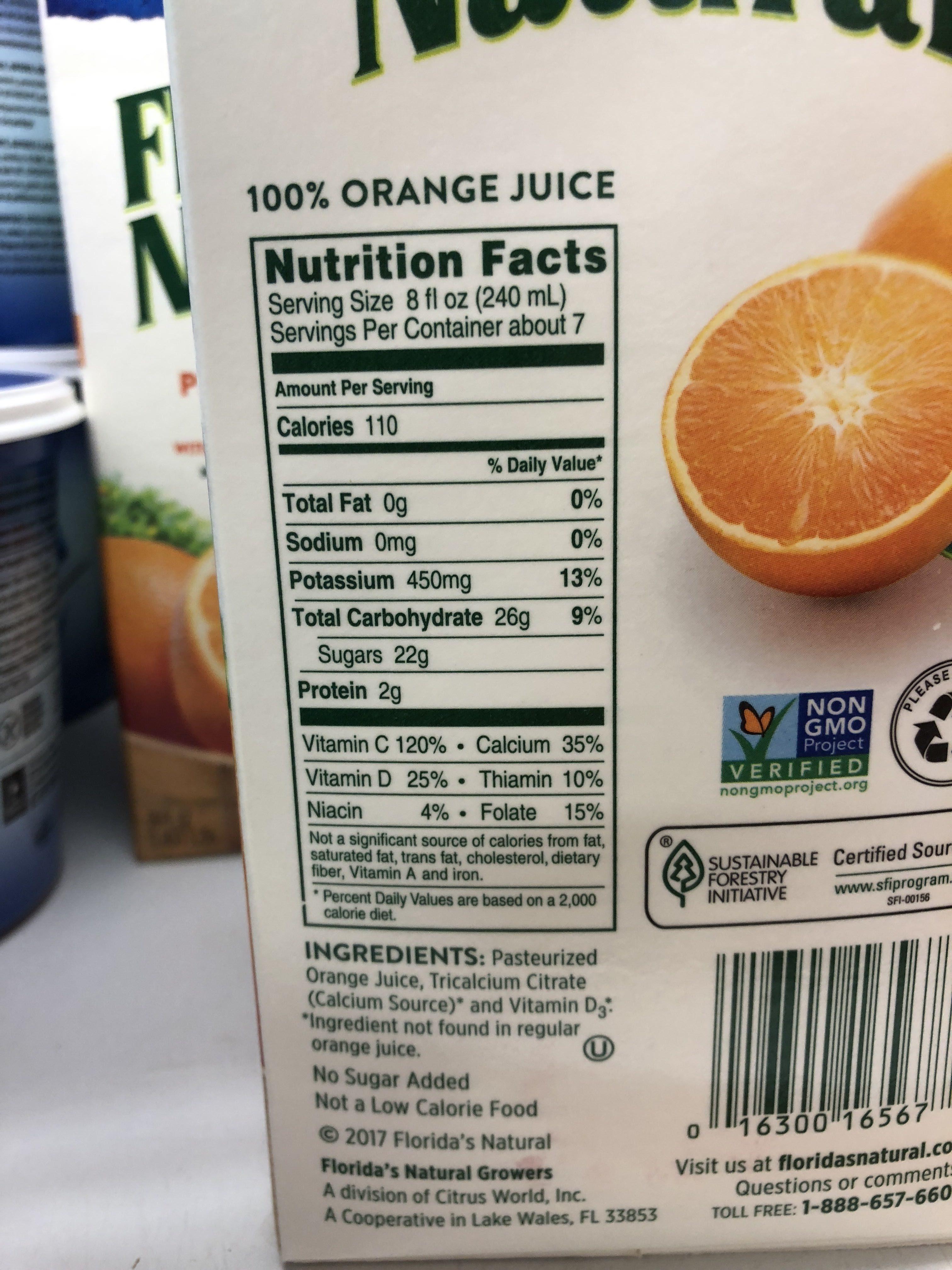 fruit juice ingredients list